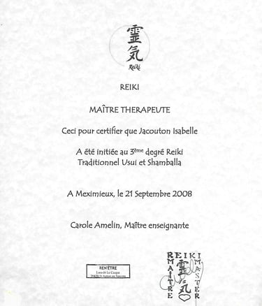 ma formation reiki 3è degré