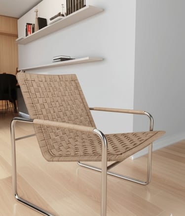 Thonet B35 restaurado con papel Kraft