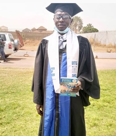 Yaya F. at his UTG graduation, Jump Finance's 1st student to graduate on a tuition installment plan