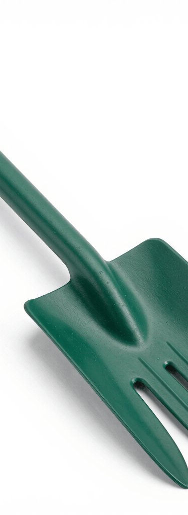 A set of watering cans in different sizes lined up on a wooden garden bench.