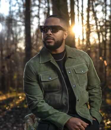 This is Tefo, a man in a green jacket and sunglasses
