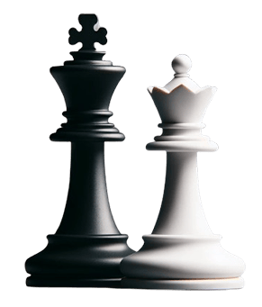 le roi et la reine au jeu d'échecs