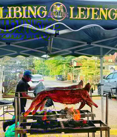 a man is cooking a barbecue grill on a grill