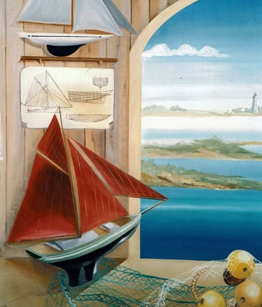 Trompe l’œil sur un thème maritime (détail)