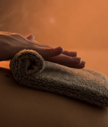 towel placed during massage session