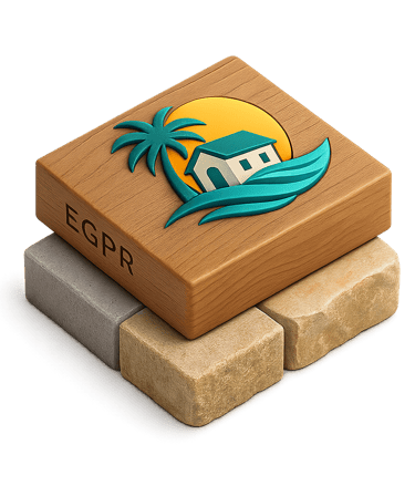 a wooden block with a house on it EGPR 83