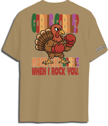 Thankgiving t shirt of a funny turkey ready to fight starsticker