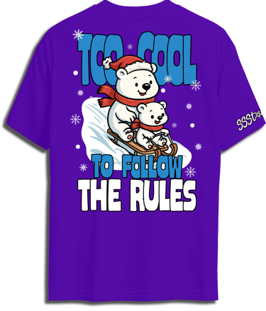 two polar bears going down on a snow hill breaking all the rules because they are cool chrismast 