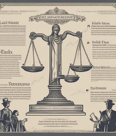 A close-up of a vintage law book with a gavel resting on top, set against a dark wooden background.