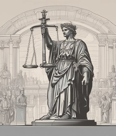 A close-up of a vintage law book with a gavel resting on top, set against a dark wooden background.