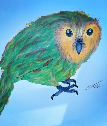 Painting of a Kakapo 