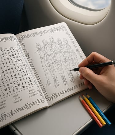 k-pop fandom fun, k-pop word search, k-pop coloring book, k-pop activity book, unofficial fan puzzle book, fantasy hunt