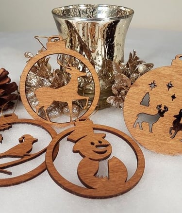 Hand Painted Wood Christmas Ornaments