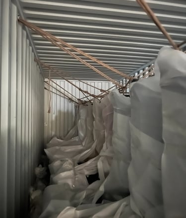 Completion of container loading with truck mounted crane
