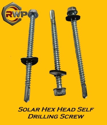 Solar hex head self-drilling screw for metal structures