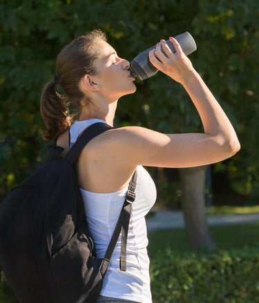 woman drinking water