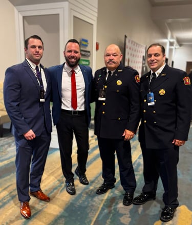 Austin Arthur with Orange County firefighters serving Dr Phillips, Windermere, and West Orang