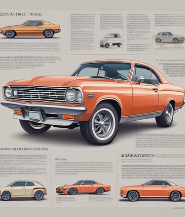 a car with a poster of a car with a picture of a car