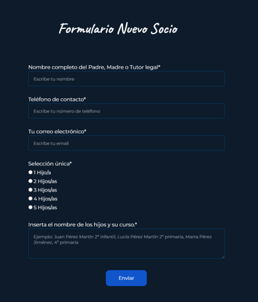 formulario de socio