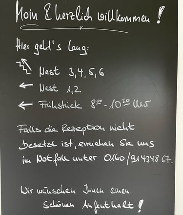 Hotel DunenNest - Wegweiser zu den Zimmer