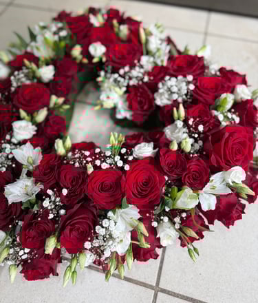 deuil cœur par Artisan Fleuriste Ergué-Gabéric proche de Quimper