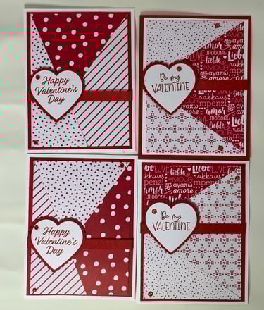 Handmade Red and White Valentine Cards