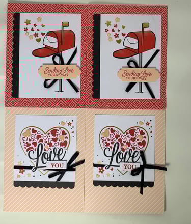 Set of 4 Valentine Cards