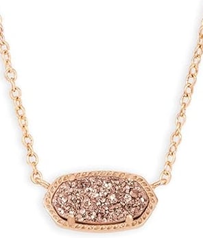 Prom Neutral Look: Rose Gold Pendant Necklace Drop Earrings Bracelet