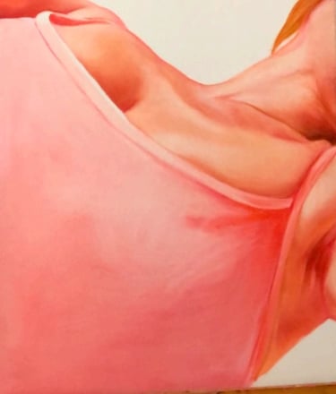a painting of a woman's body in a studio