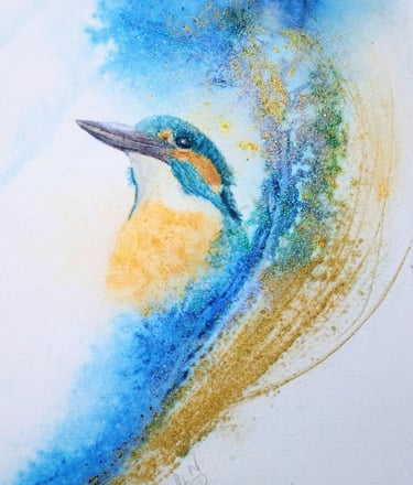 The River's Jewel, Kingfisher painting