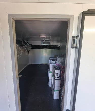 Beer room with monoblock cooling unit in London
