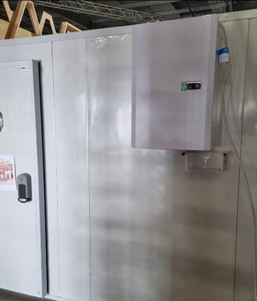 A freezer room with monoblock unit