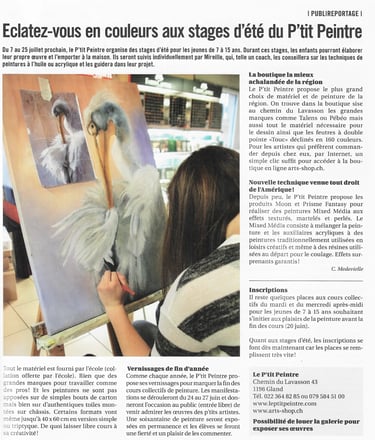 Eclatez-vous en couleurs aux stages d'été au P'tit Peintre