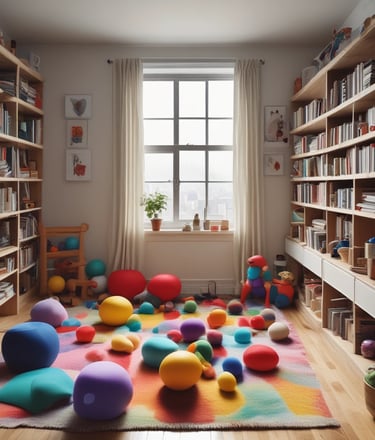 assorted plush toys on brown wooden shelf