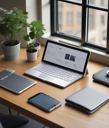a tablet sitting on a table