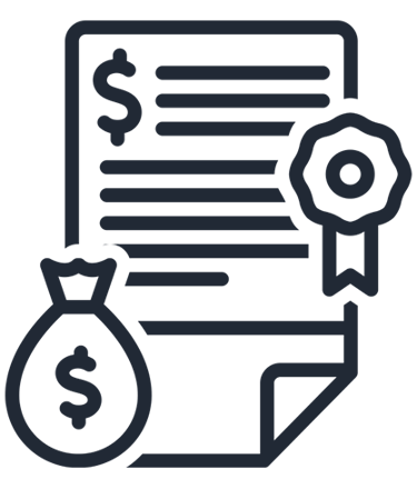 An icon with transparent background representing the idea government grants