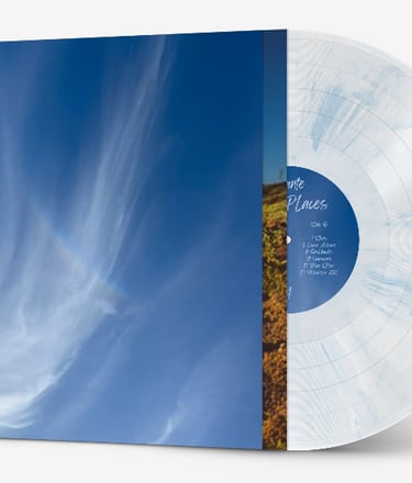 Dante 'New Places' vinyl record with a blue sky 