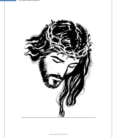 Portada de cancionero con ilustración de Jesús con corona de espinas y título 'Mi alma canta de gozo