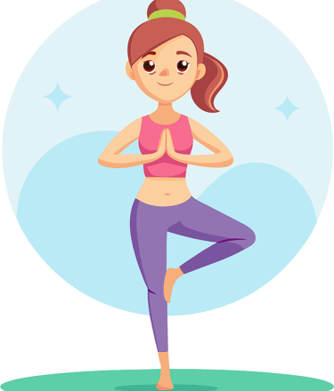 standing girl in yoga pose