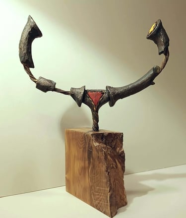 A clickable link leading to a page with further information about sculpture 'Of Torcs and Terrets'.