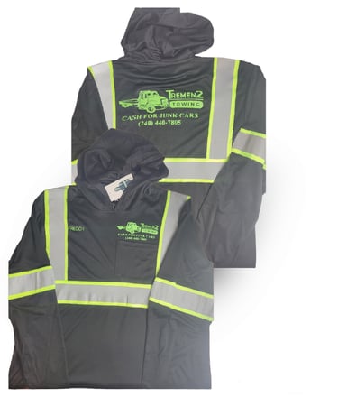 a safety vest with a logo.
