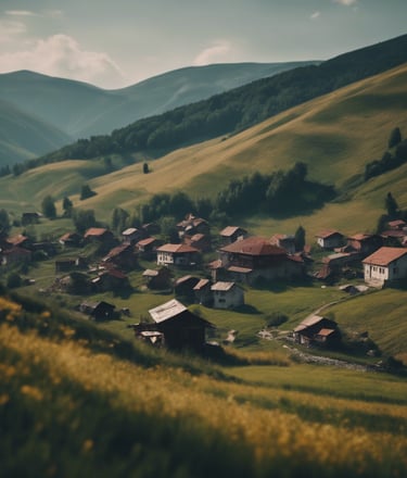 kosovo's landscape and house