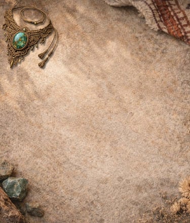 Joyería de macramé hecha a mano.