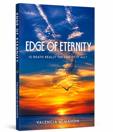 Edge of Eternity book cover featuring a sunset ocean landscape with a flying bird silhouette.
