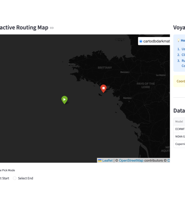 application routage maritime