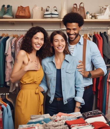 A stylish woman showcasing trendy clothes from guy & dia.