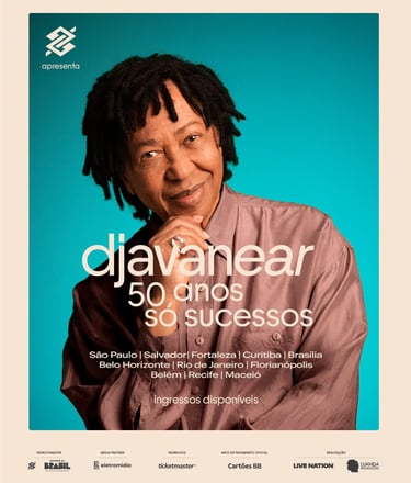 Djavan prepara invasão aos estádios com a turnê "Djavanear 50 anos"