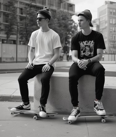A vibrant display of graphic t-shirts hanging on a rustic rack, showcasing bold prints and colors.