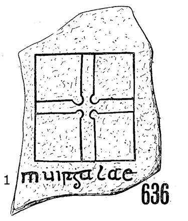 Clonmacnois Runestone 636 - Barony of Garrycastle, County of Offally, Ireland (400 CE)