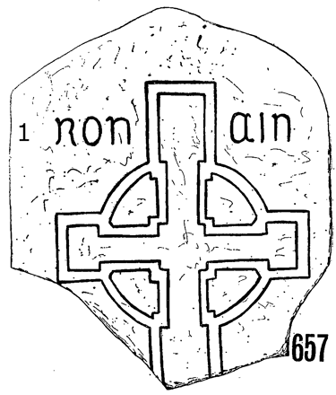 Clonmacnois Runestone 657 - Barony of Garrycastle, County of Offally, Ireland (400 CE)